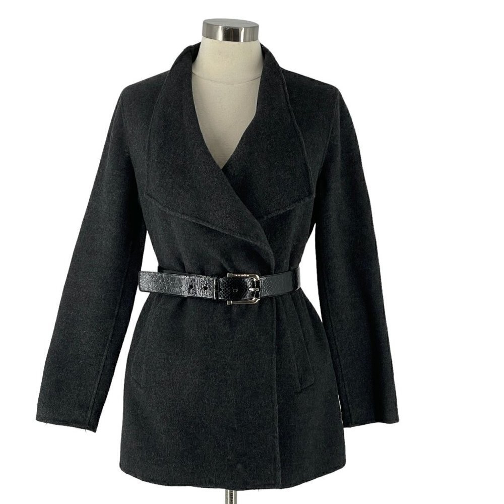 SALE The Reset R Label Grey Wool Yak Flannel Blanket Jacket Coat S